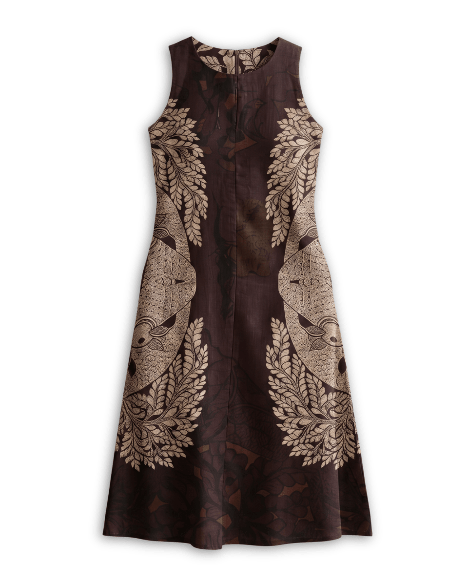 Gond Life Shift Dress Brown Women - Naymish Designs
