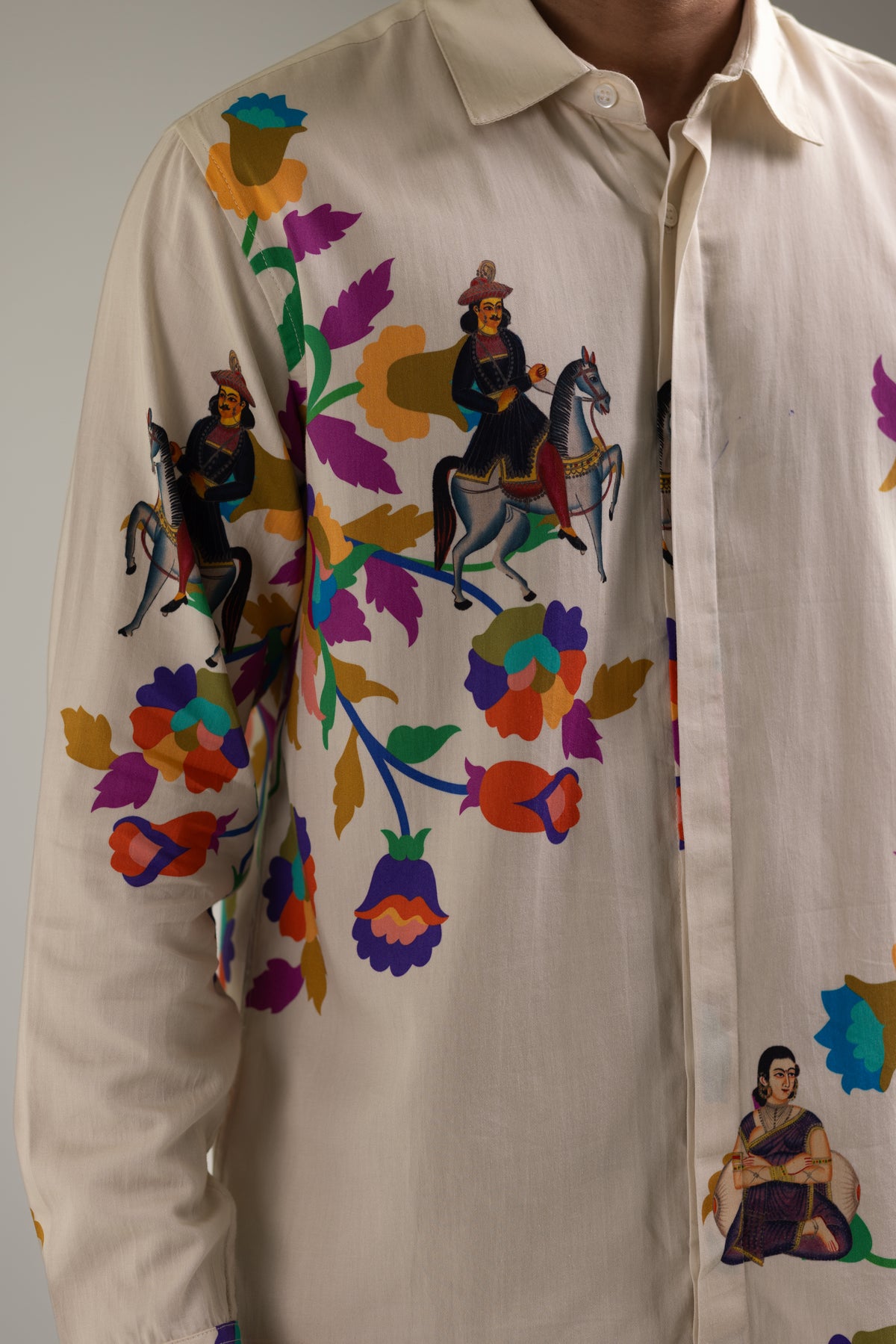 Kalighat Ensemble Shirt - Men - Off White - Giza Cotton
