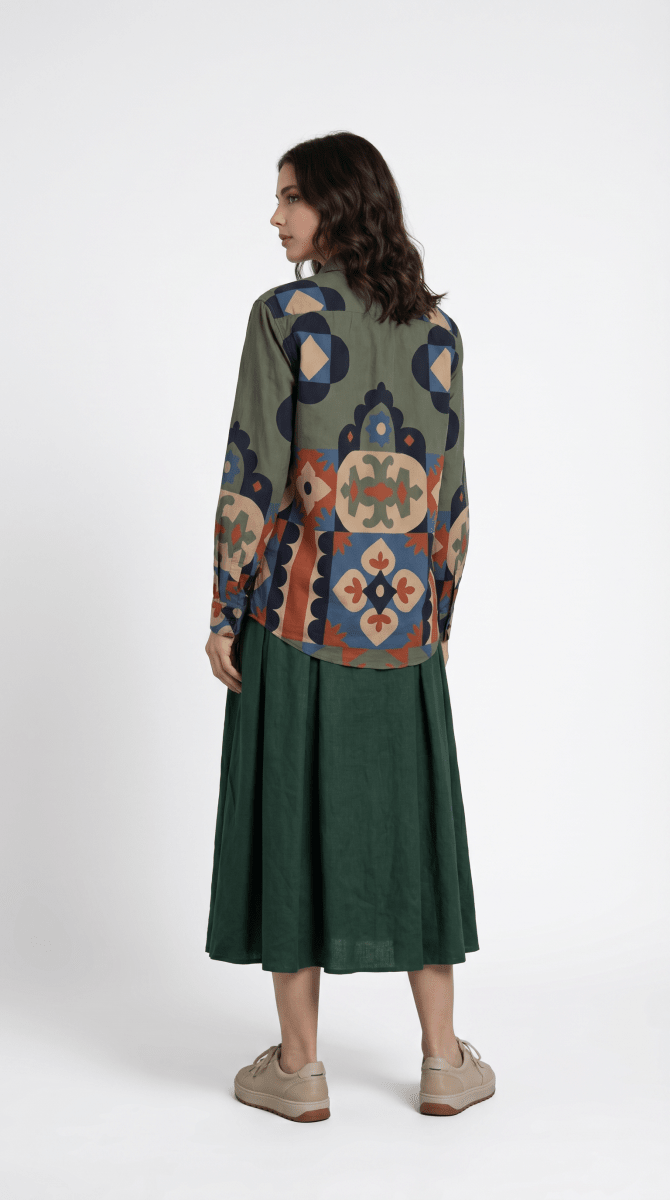 Kilim Shirt Women - Luxury Designer | Soft Cotton or Pure Linen - Naymish Designs