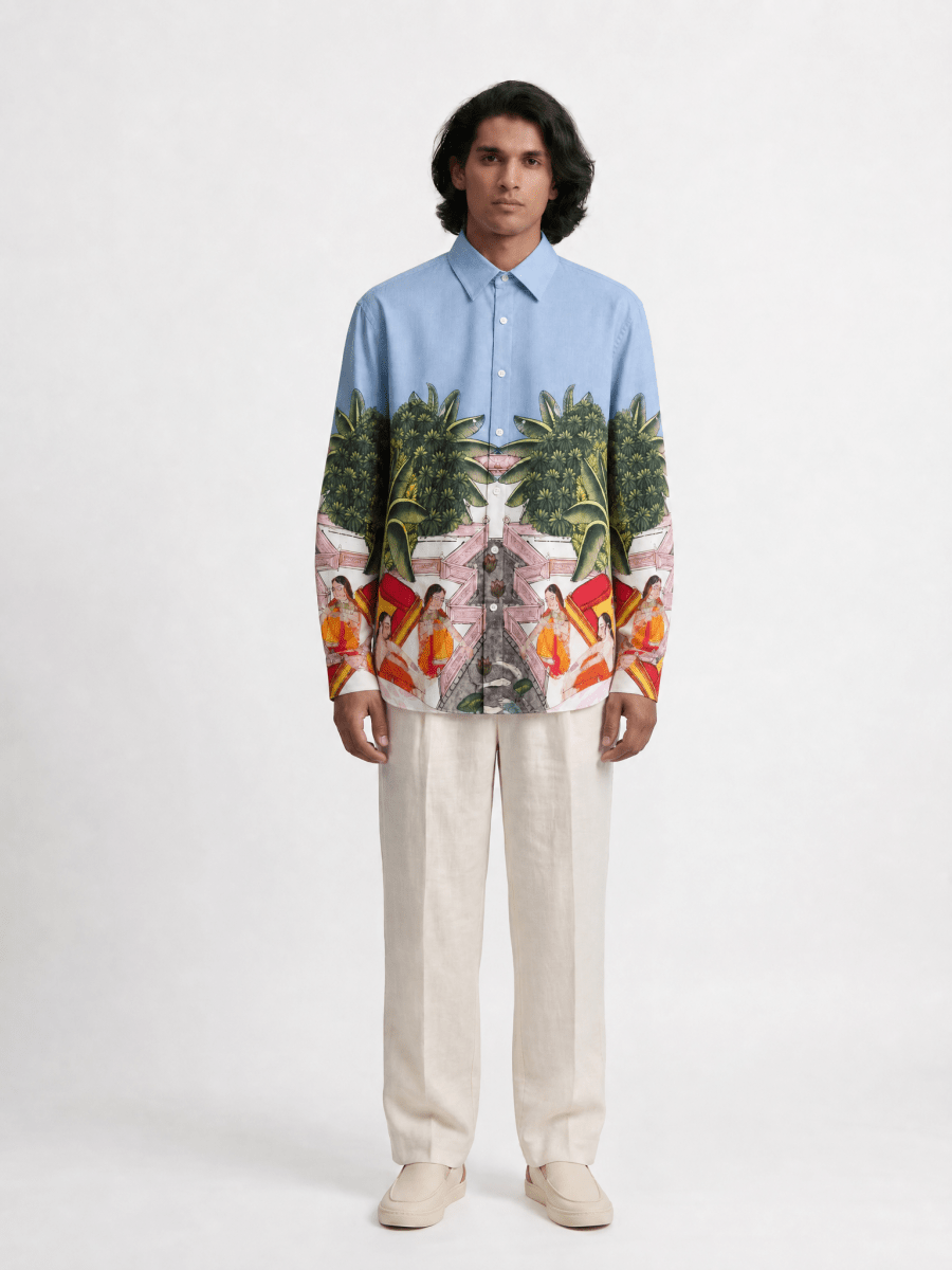 Naymish Men Shirt — Medieval Backyard — Blue — Signature Wear - Naymish Designs