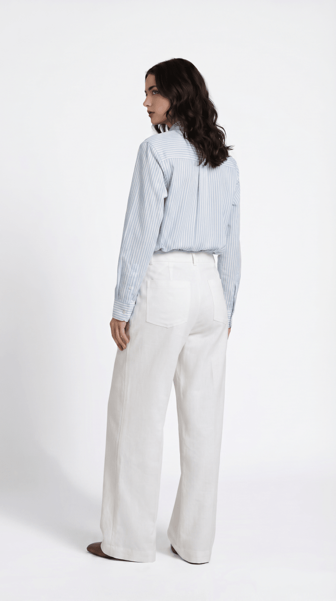 Retro Bow Shirt Women Blue - Naymish Designs