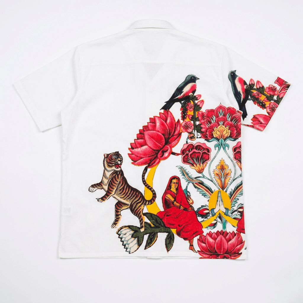 16 Bit Retro Mens Cotton Casual Shirts White Half Sleeve Resort Collar - Naymish Designs