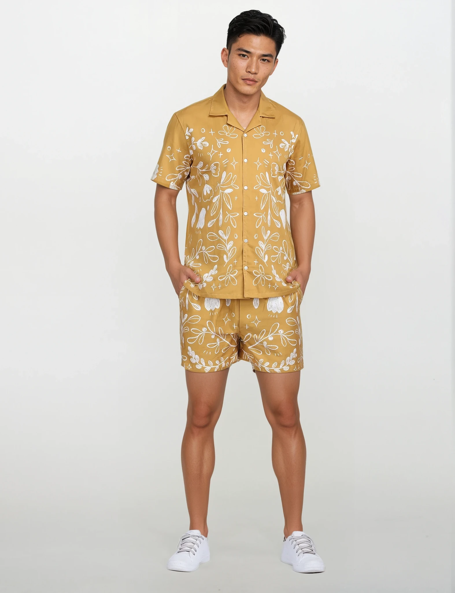 Flowerchild Yellow Mustard Luxury Shirts for Men