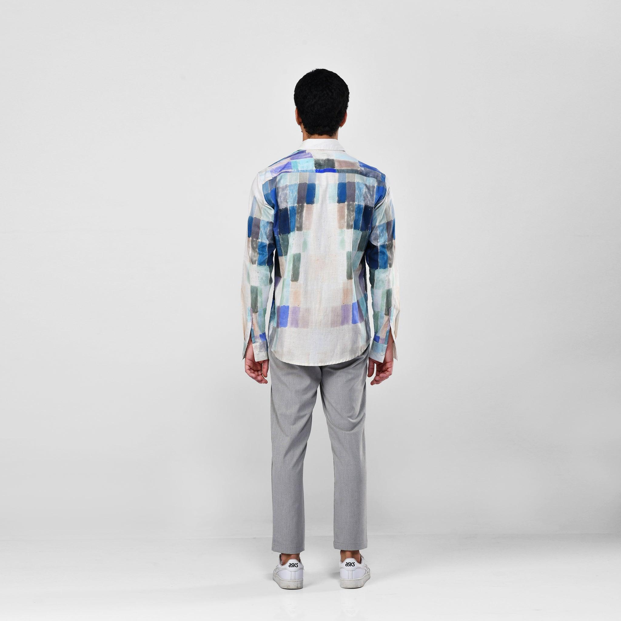 Mosaic White Shirts for Men