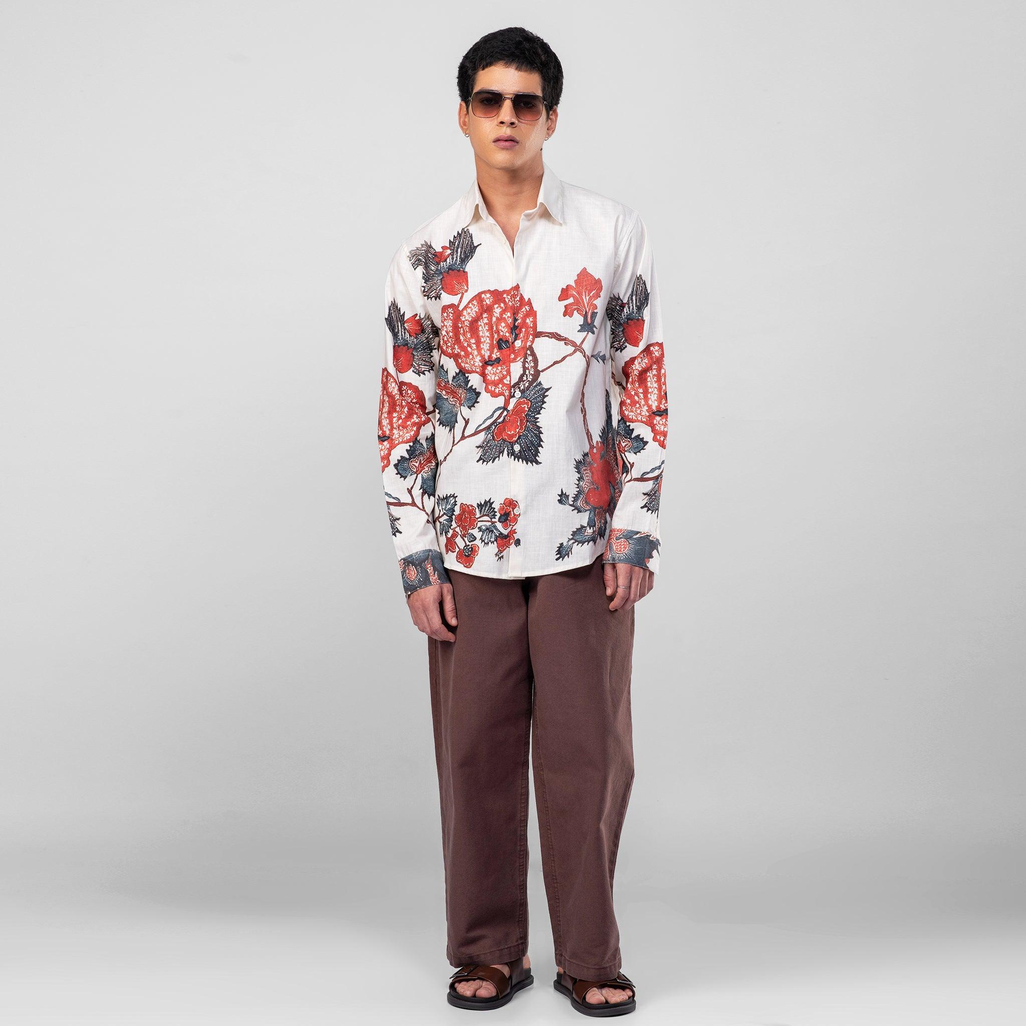 Roseplant Holiday shirts Men - White Available in Cotton and Linen