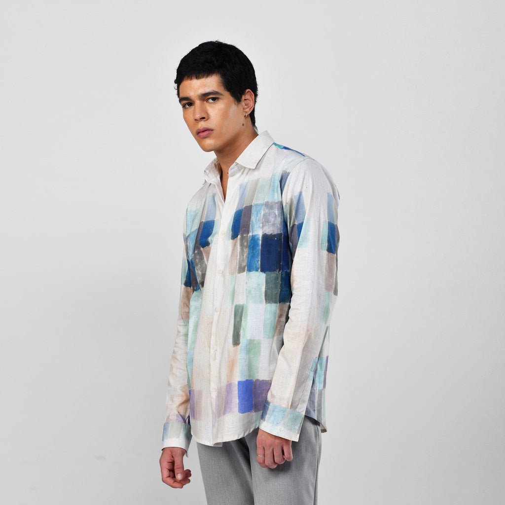 Mosaic White Shirts for Men