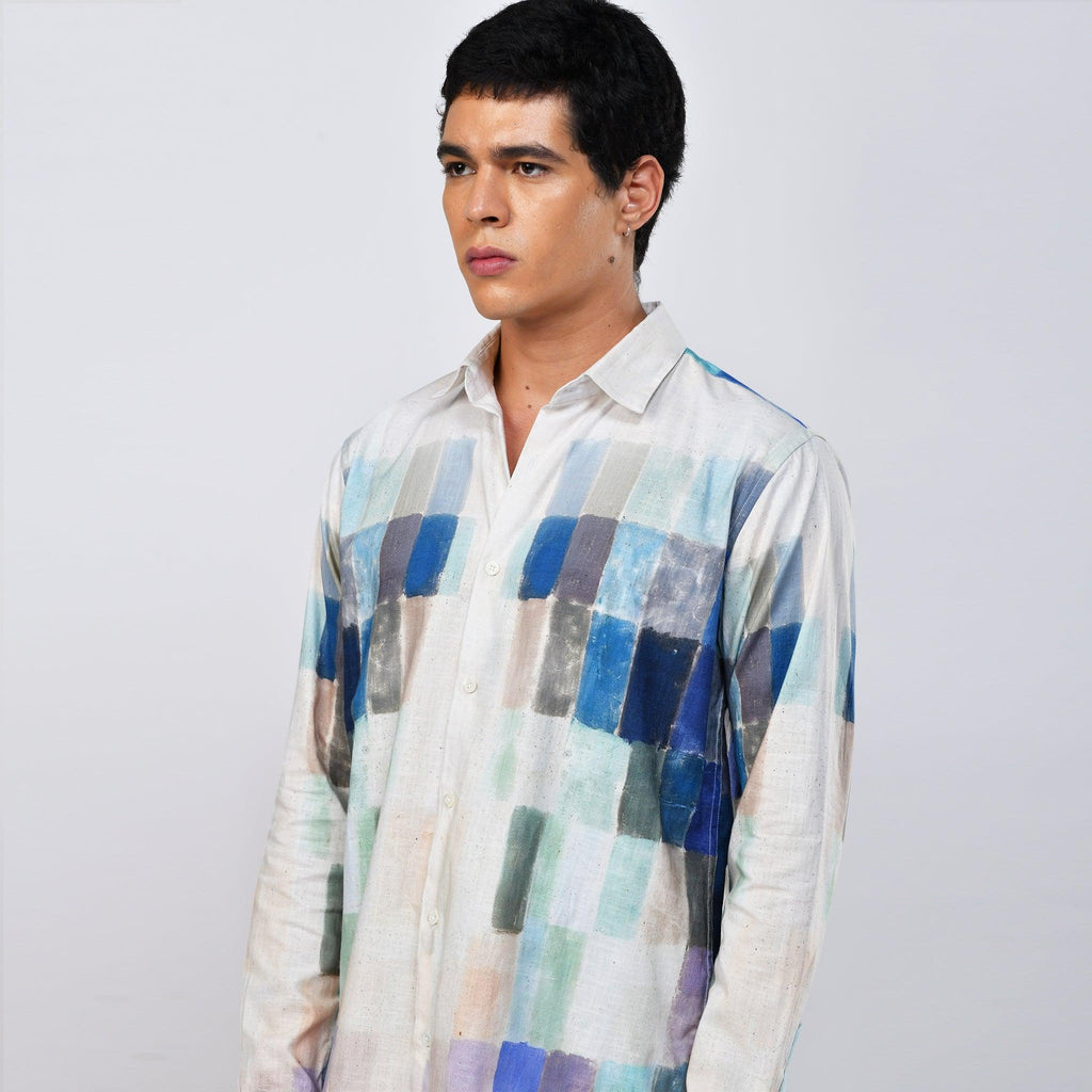 Mosaic White Shirts for Men