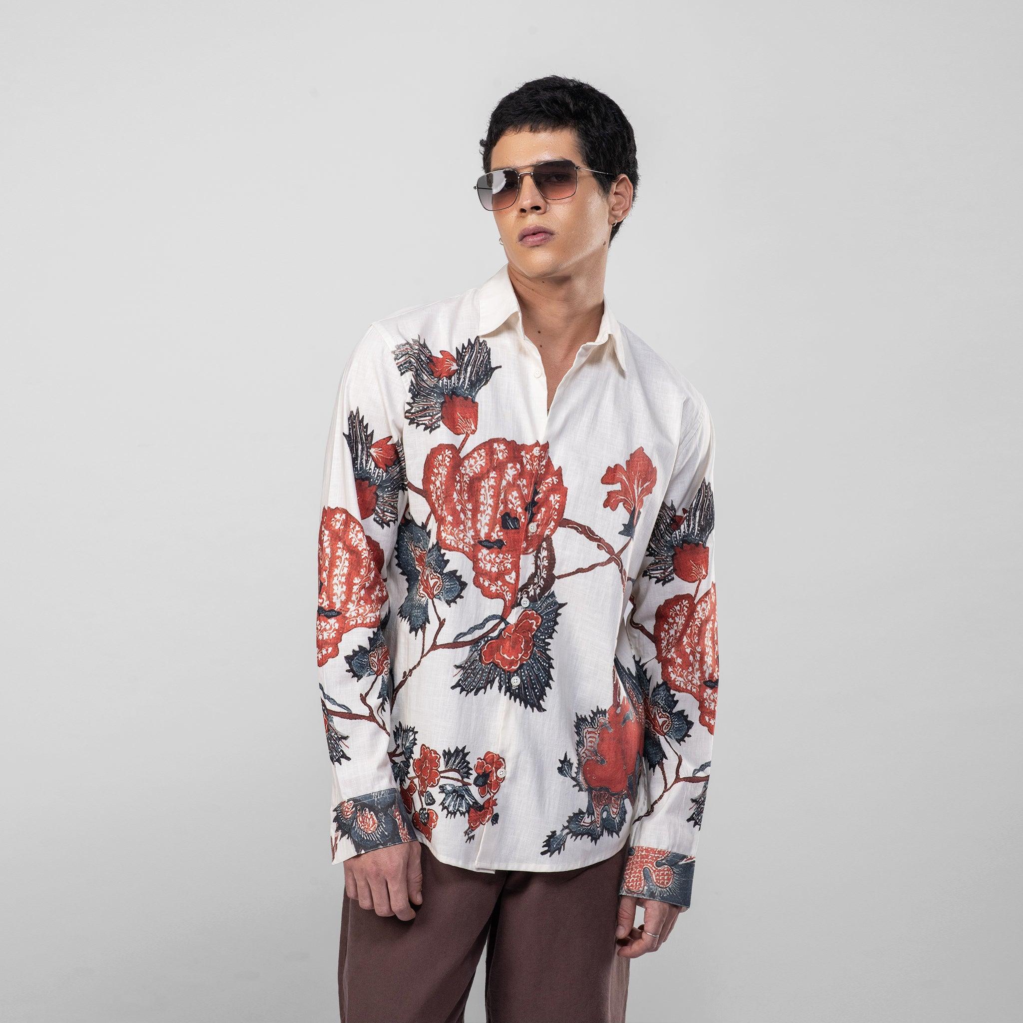 Roseplant Holiday shirts Men - White Available in Cotton and Linen