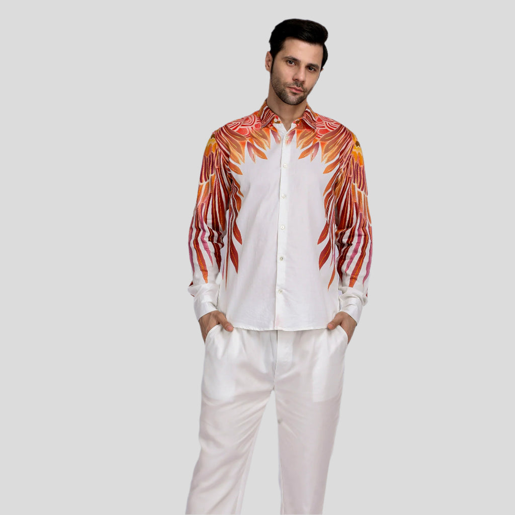 Birds of Flight - Luxury Designer Shirt | Soft Cotton or Pure Linen | Partywear shirt for Men