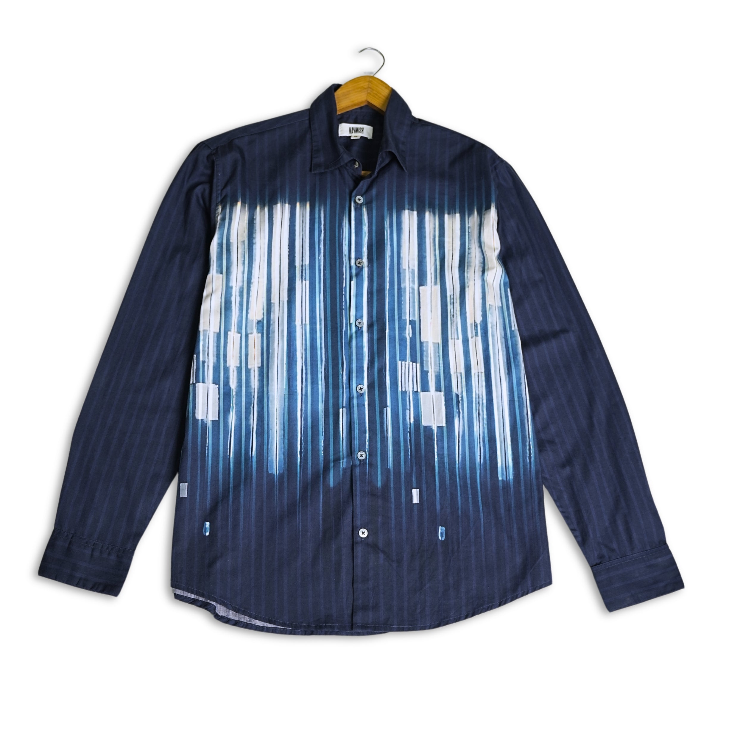 Vertical Drift Dark Blue - Luxury Designer Shirt | Soft Cotton or Pure Linen | Partywear shirt for Men