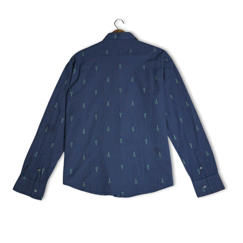 Jamdani Blue Shirt