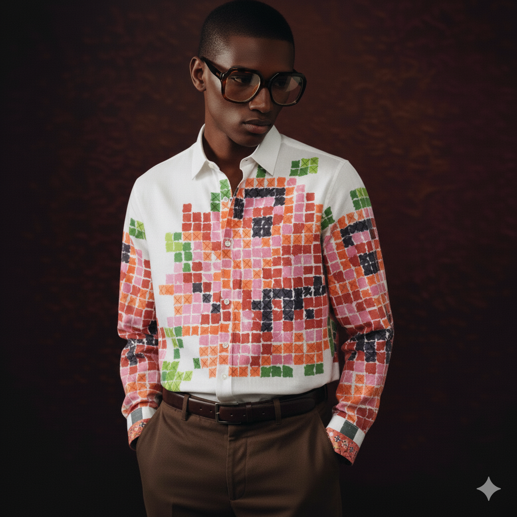Pixel - Luxury Designer Shirt | Soft Cotton or Pure Linen | Partywear shirt for Men