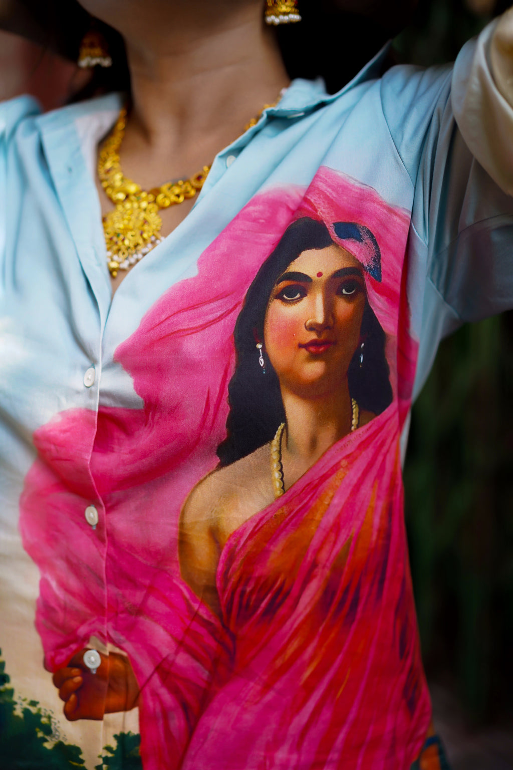 Padmini Blue Shirt for Women - Luxury Designer | Soft Cotton or Pure Linen 