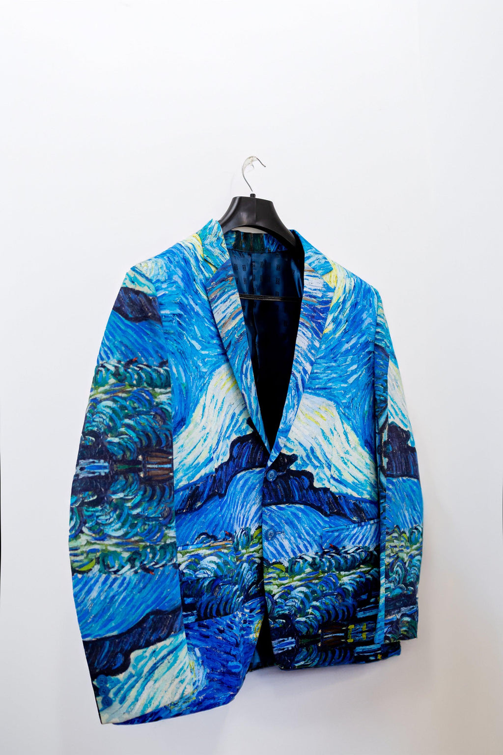 Summer Light Blazer - Starry Nights by Van Gogh - Blue Cotton Blazer Unisex