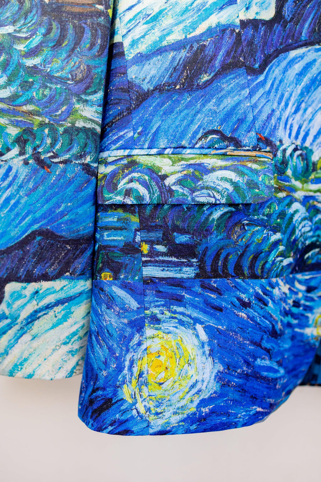 Summer Light Blazer - Starry Nights by Van Gogh - Blue Cotton Blazer Unisex