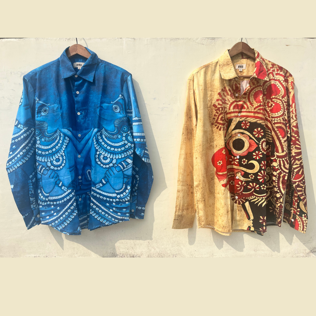 Vanar & Kuranku Pair Culture Heritage Linen Shirts for Man