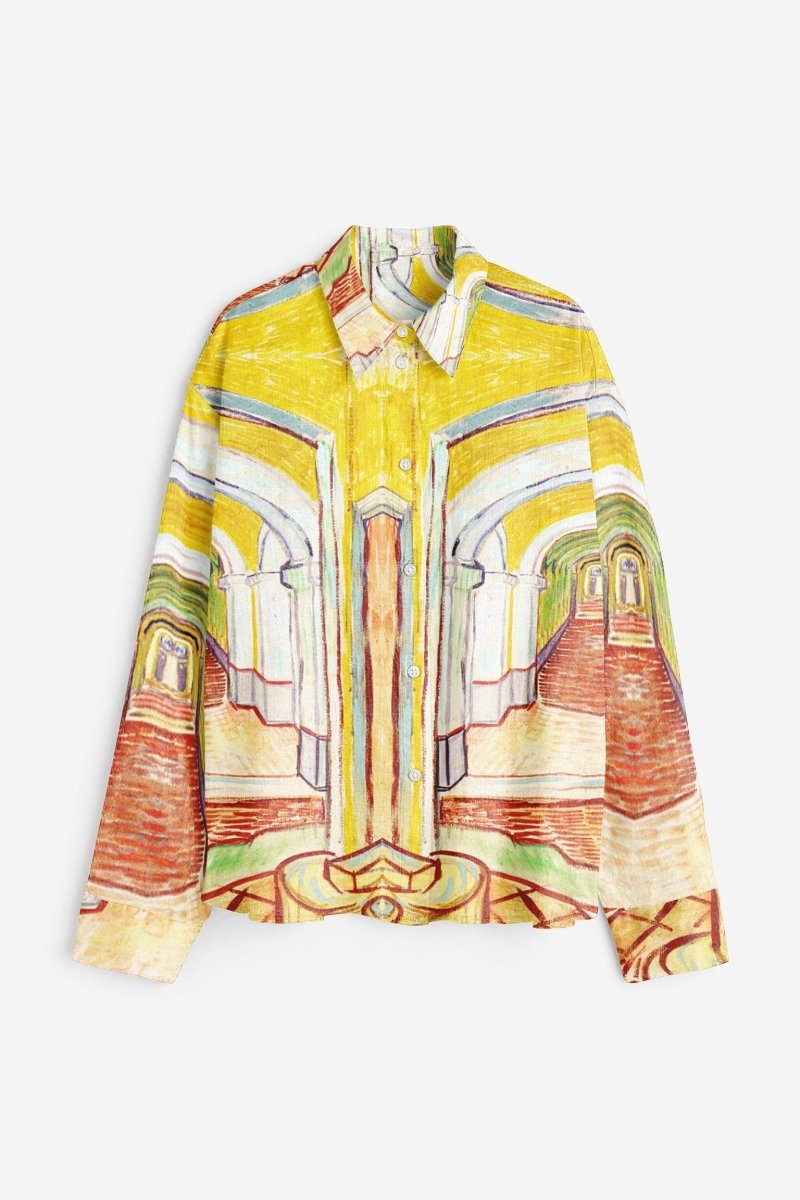 Asylum by Vincent Van Gogh - Yellow shirt for Women Available in Cotton and Linen - Naymish Designs