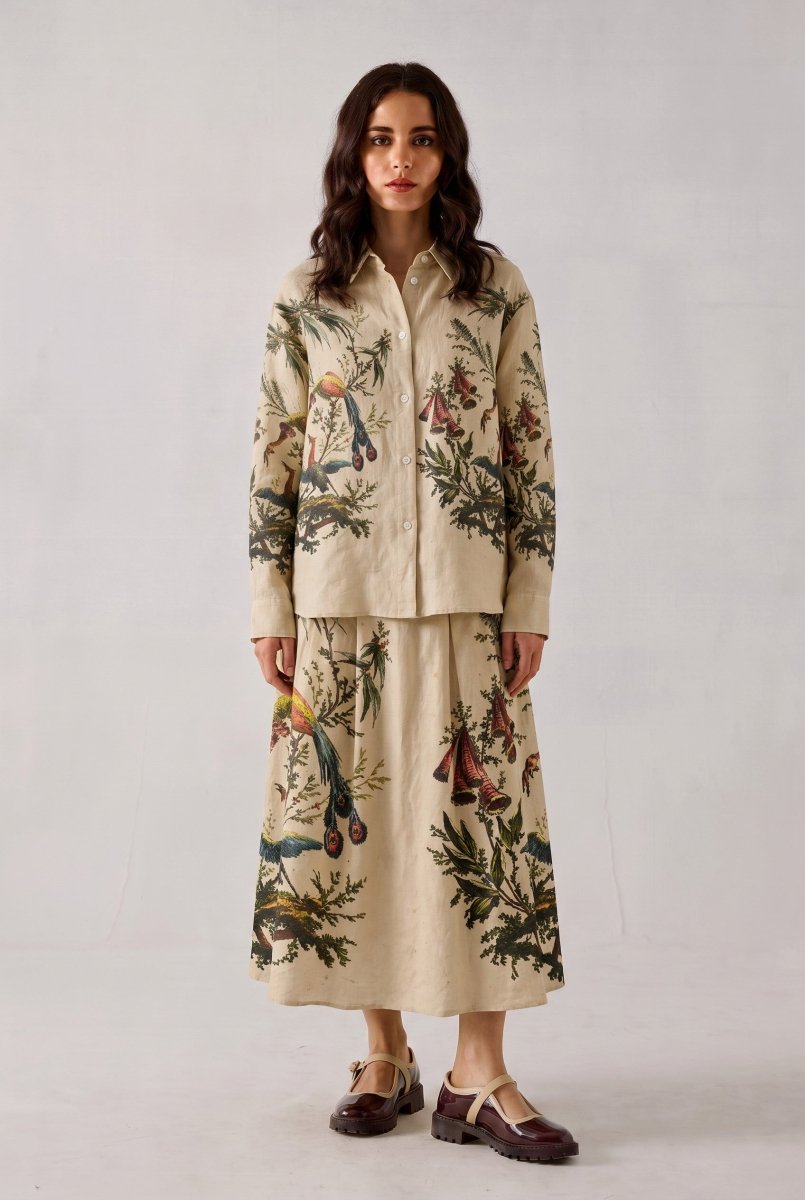 Aviary Bloom Pleated Skirt Women - Naymish Designs