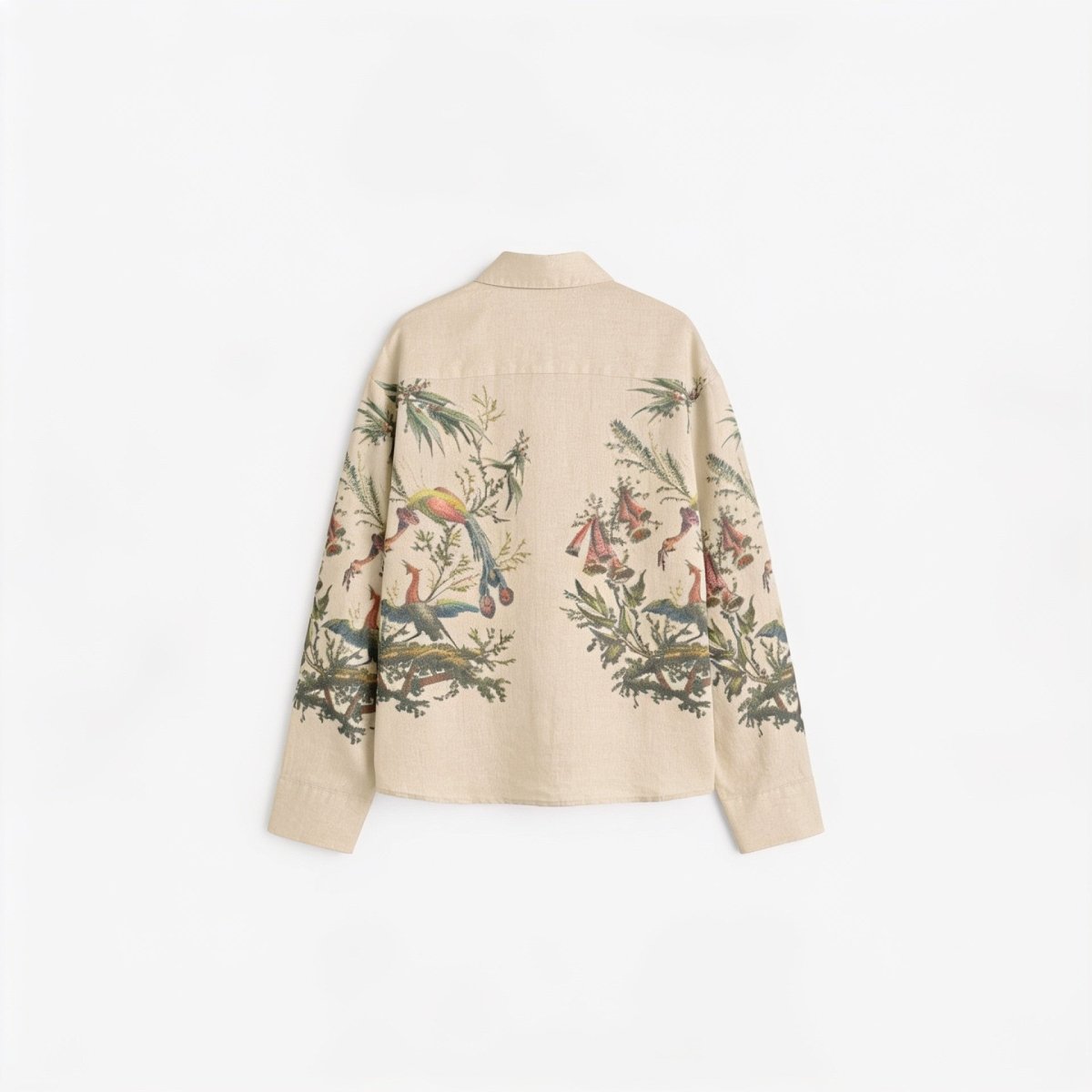 Aviary Bloom Shirt Men - Printed Giza Cotton Shirt - Naymish Designs