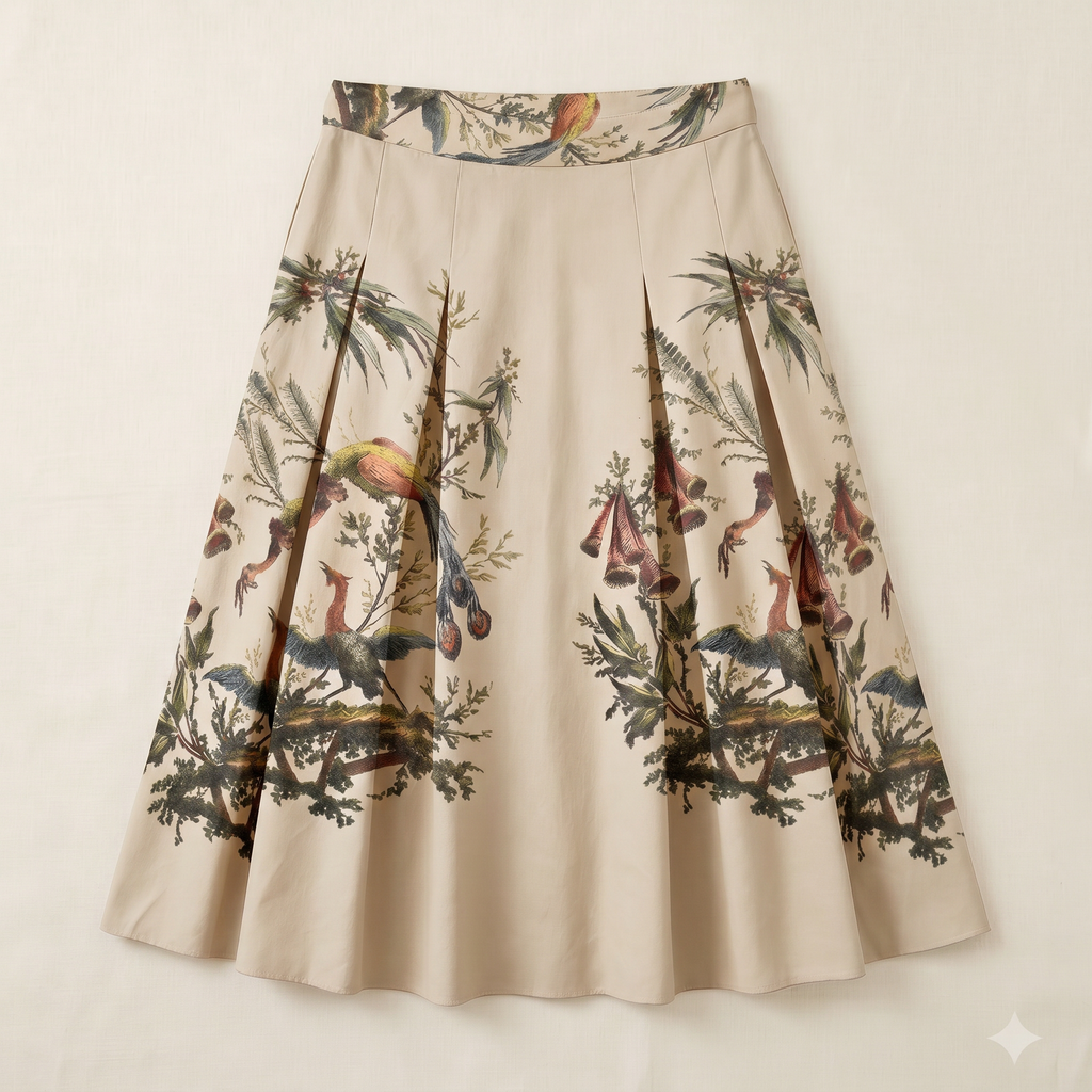 Aviary Bloom Pleated Skirt Women - flat lay front