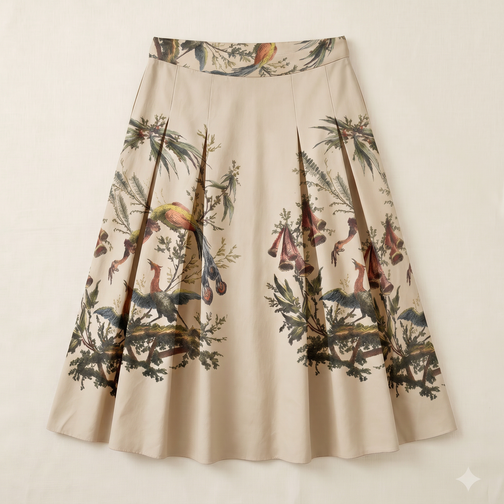 Aviary Bloom Pleated Skirt Women - flat lay front