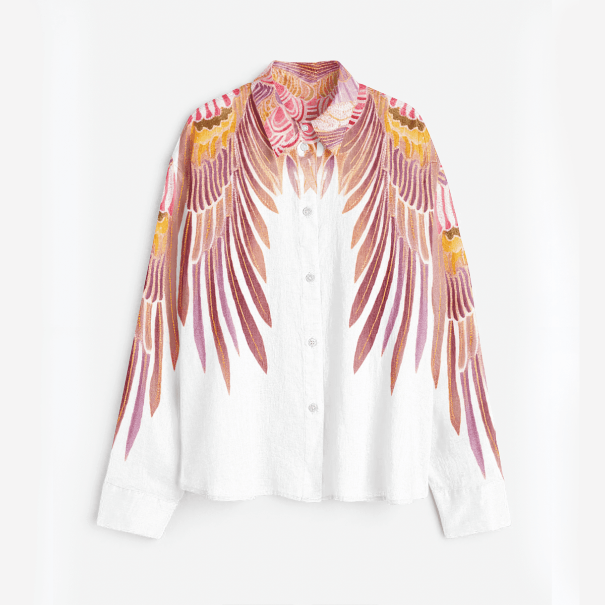 Birds of Flight White Shirt for Women - Naymish Designs