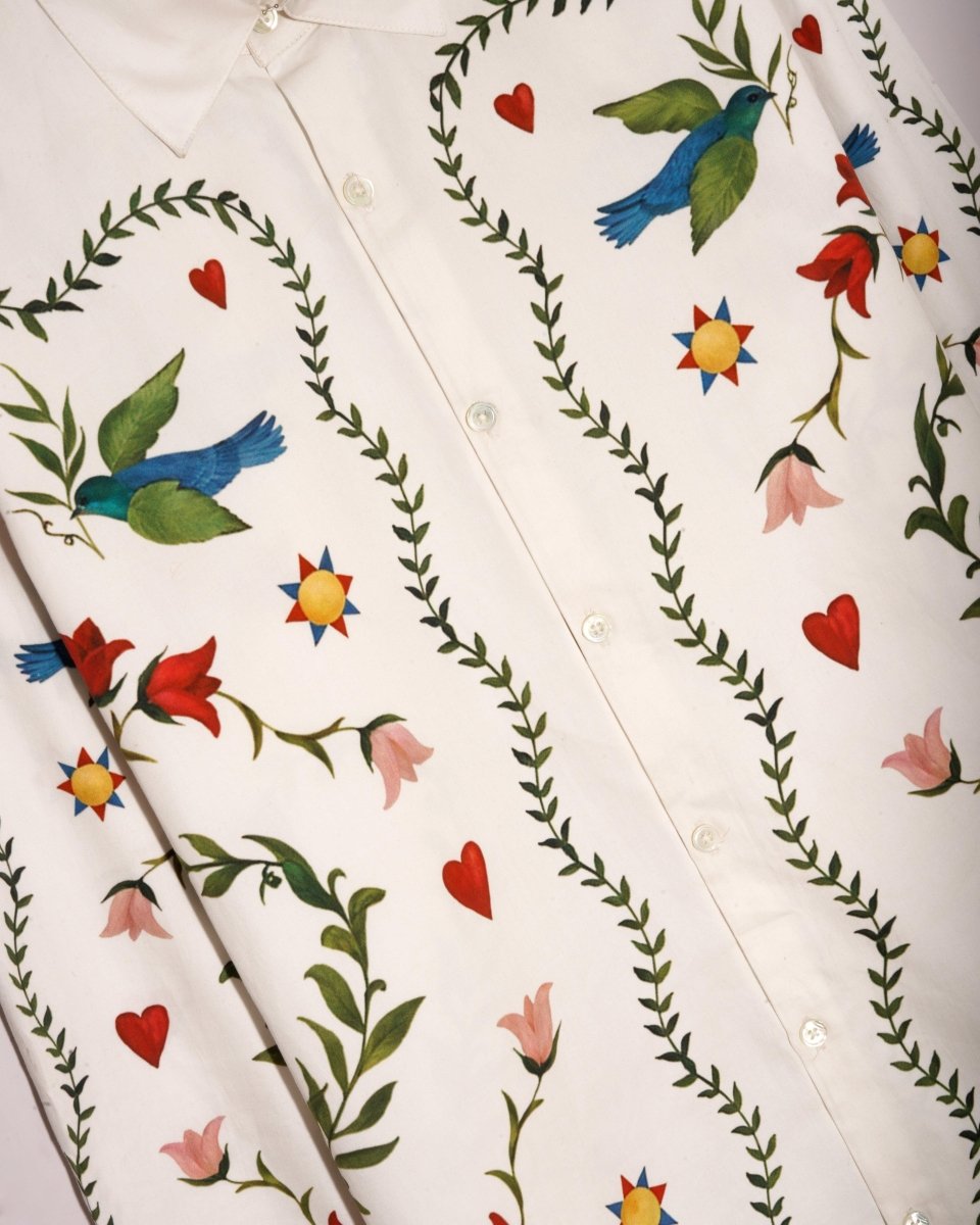 Blissful Meadow - Luxury Designer Shirt | Soft Cotton or Pure Linen | Partywear shirt for Men - Naymish Designs