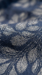 Gond Leaf dark blue detail close-up