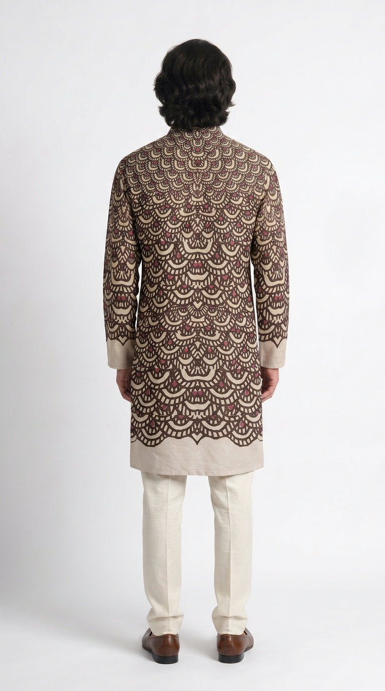 Fish Scale Kurta shared back model view