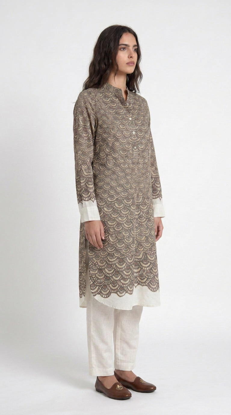 Fish Scale Kurta Women side view