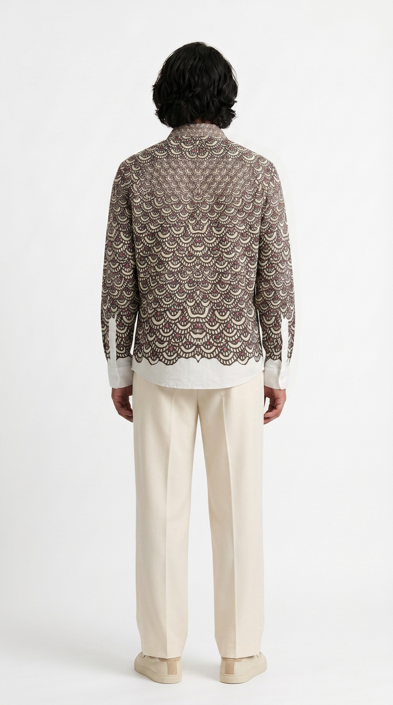 Fish Scale Shirt Men back view