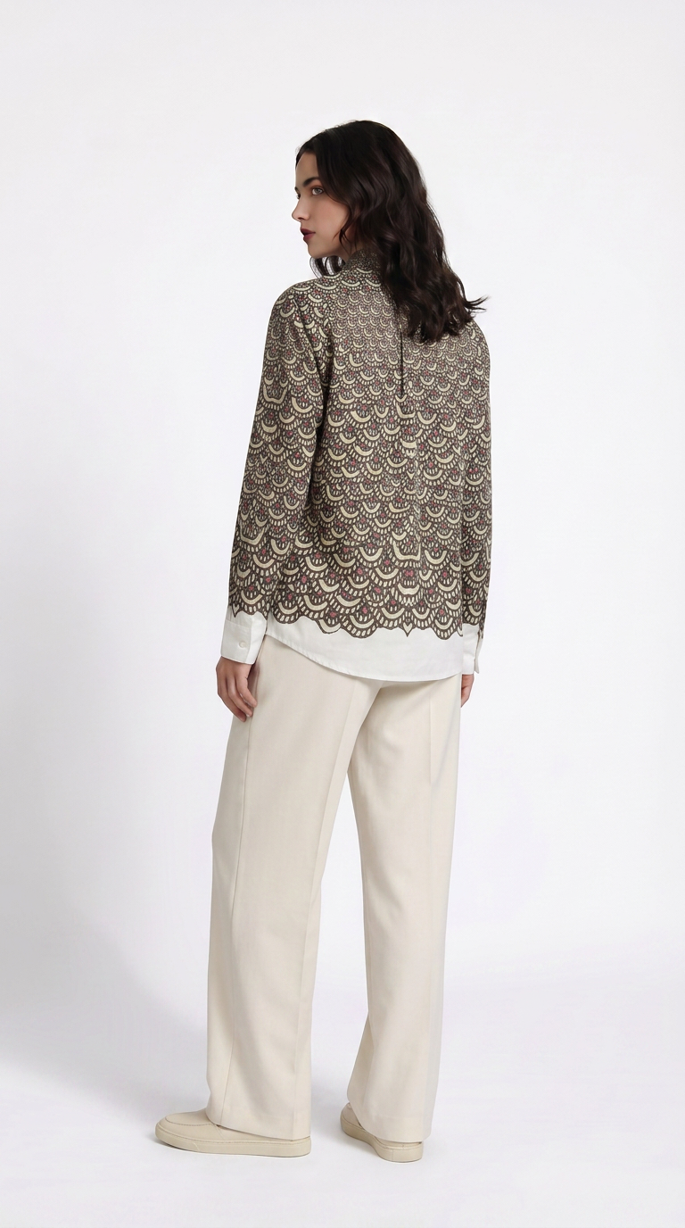 Fish Scale Shirt Women side back view alternate