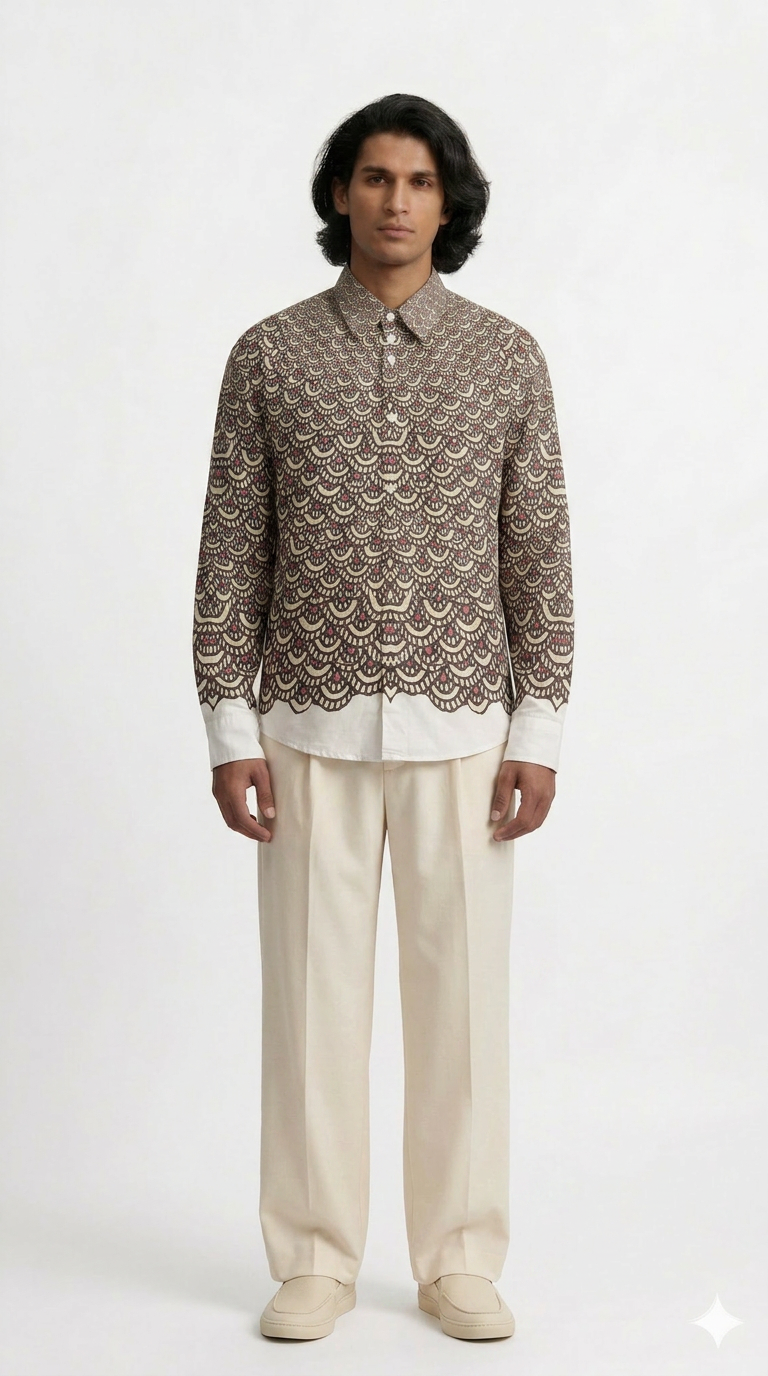 Fish Scale Shirt Men front view