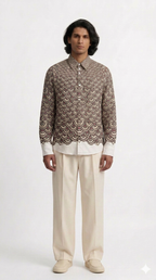 Fish Scale Shirt Men front model view