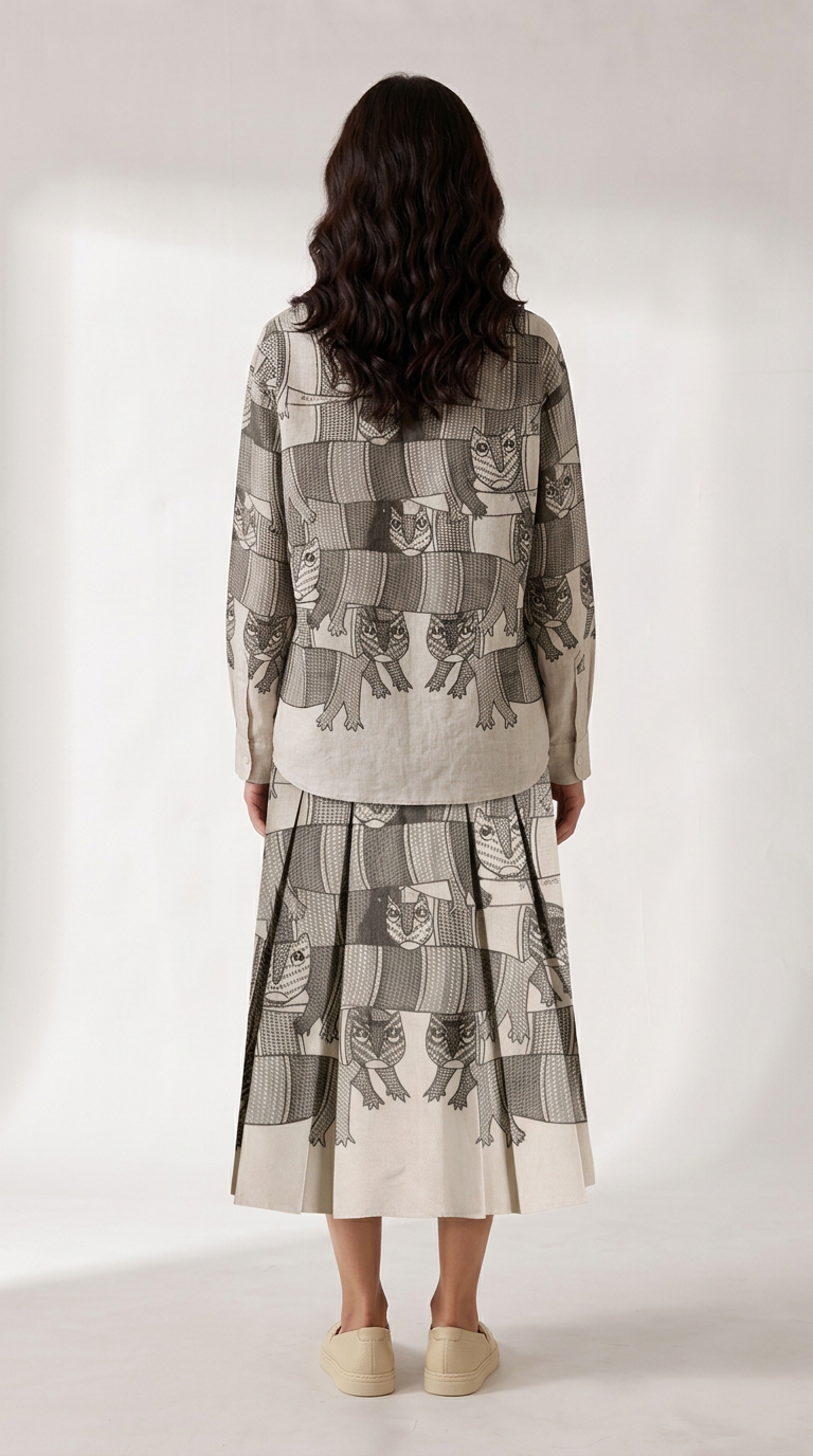 Gond Forest Skirt Women back outfit view