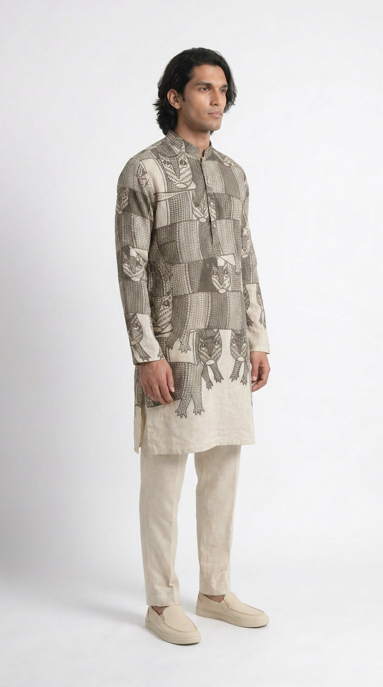 Gond Forest Kurta Set Men kurta side view
