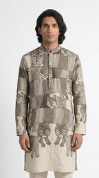 Gond Forest Kurta Men closeup view