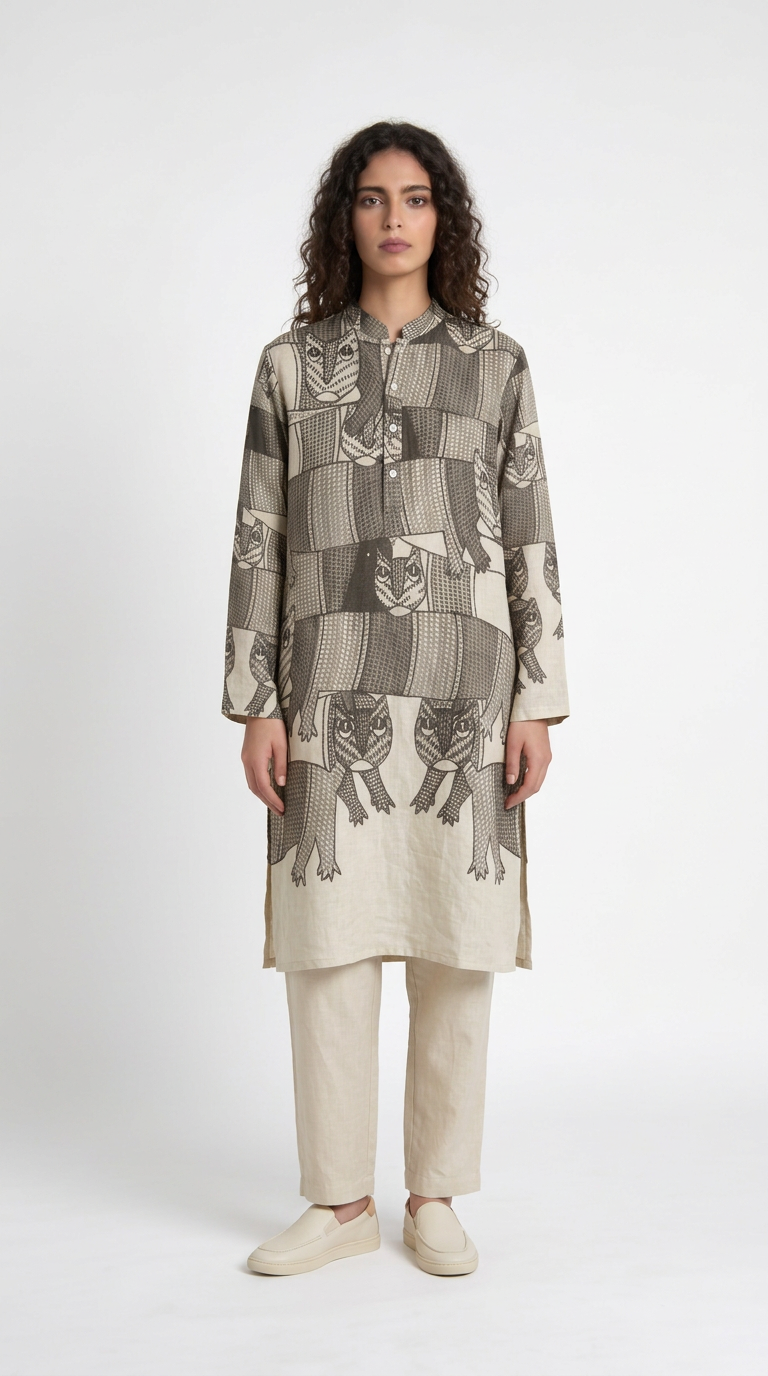 Gond Forest Kurta Women front model view