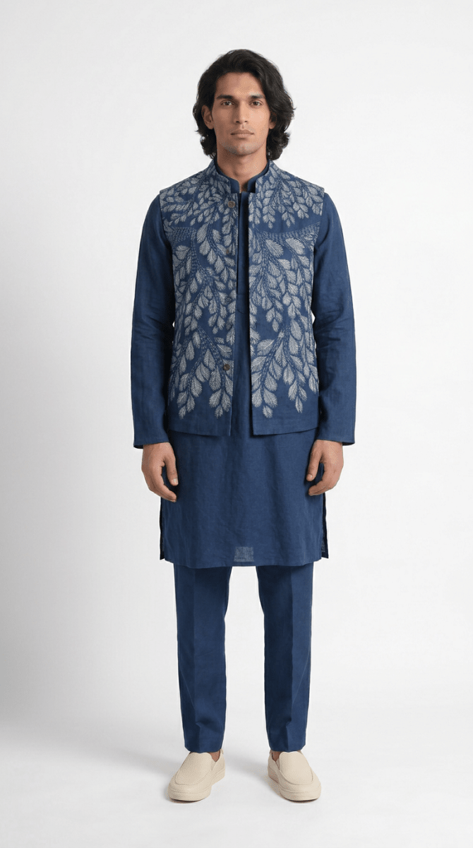 Gond Leaf Set - Blue Men - Naymish Designs