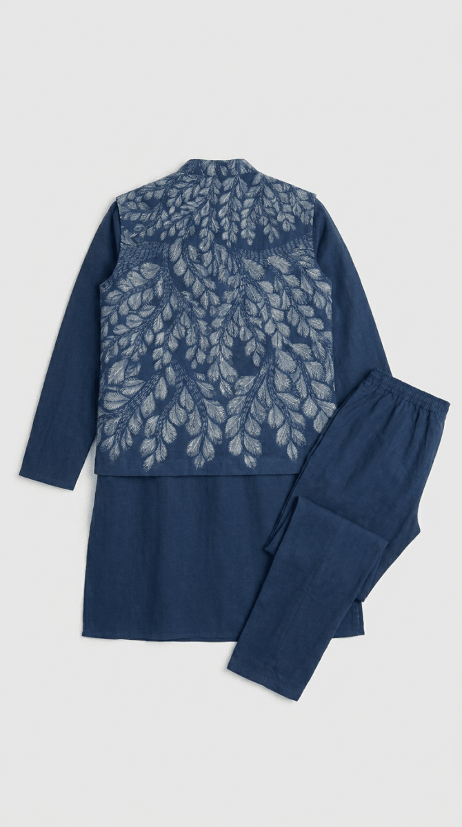 Gond Leaf Set - Blue Men - Naymish Designs
