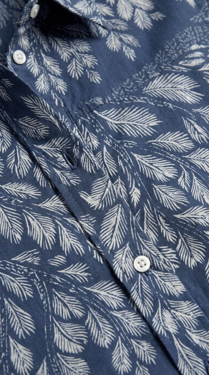 Gond Leaf Shirt Women - Blue - Naymish Designs