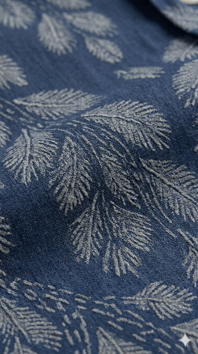 Gond Leaf Shirt Women - Blue - Naymish Designs