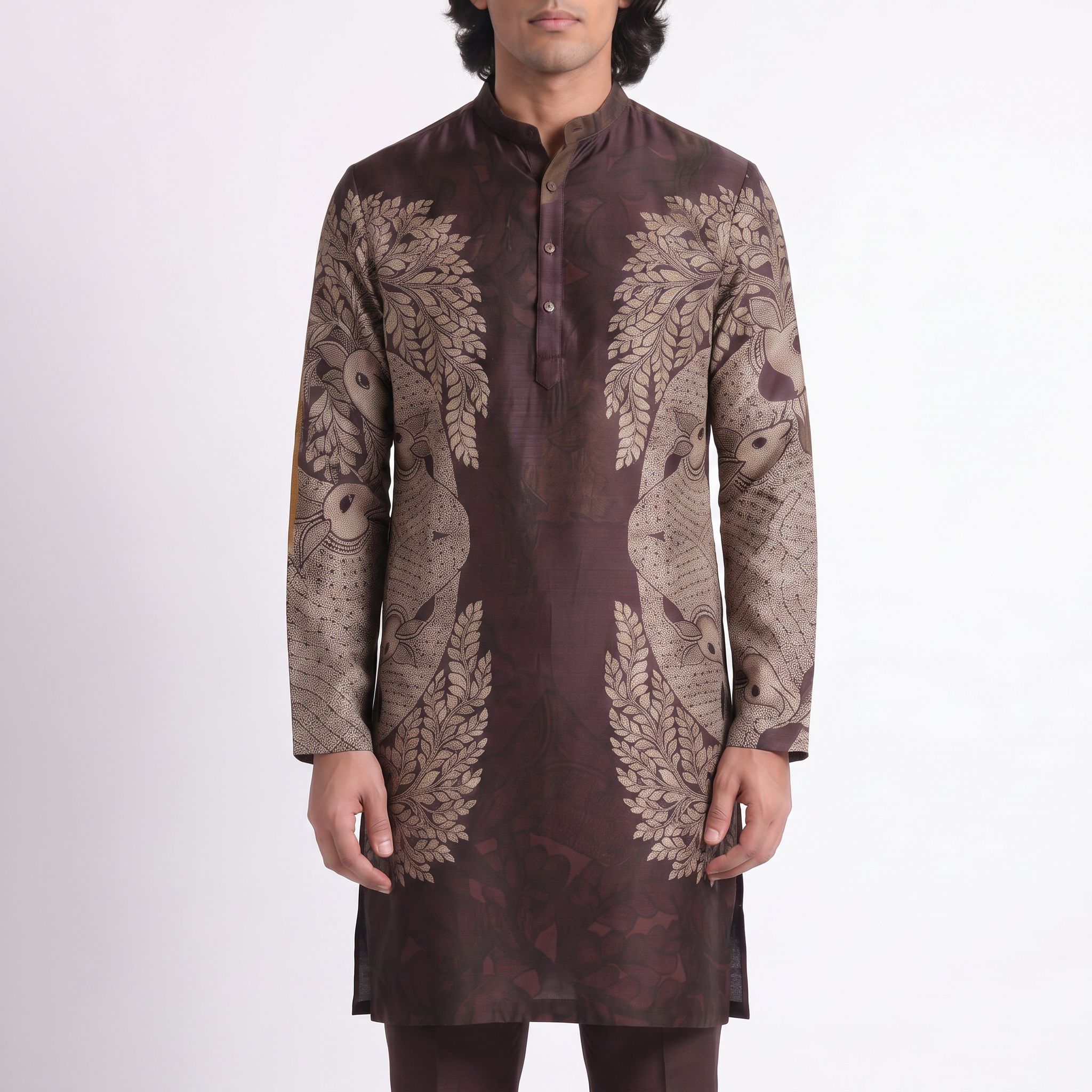 Gondlife Kurta Brown Men