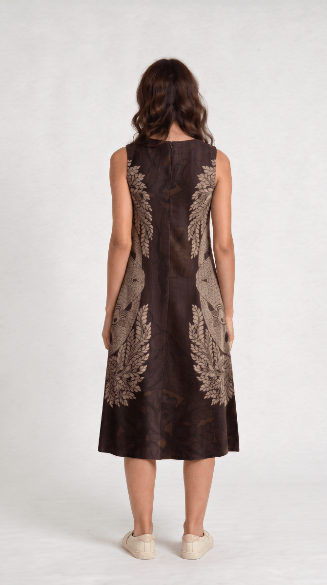Gond Life Shift Dress Brown Women - Naymish Designs