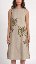 Gond Tiger Dress Women front model view