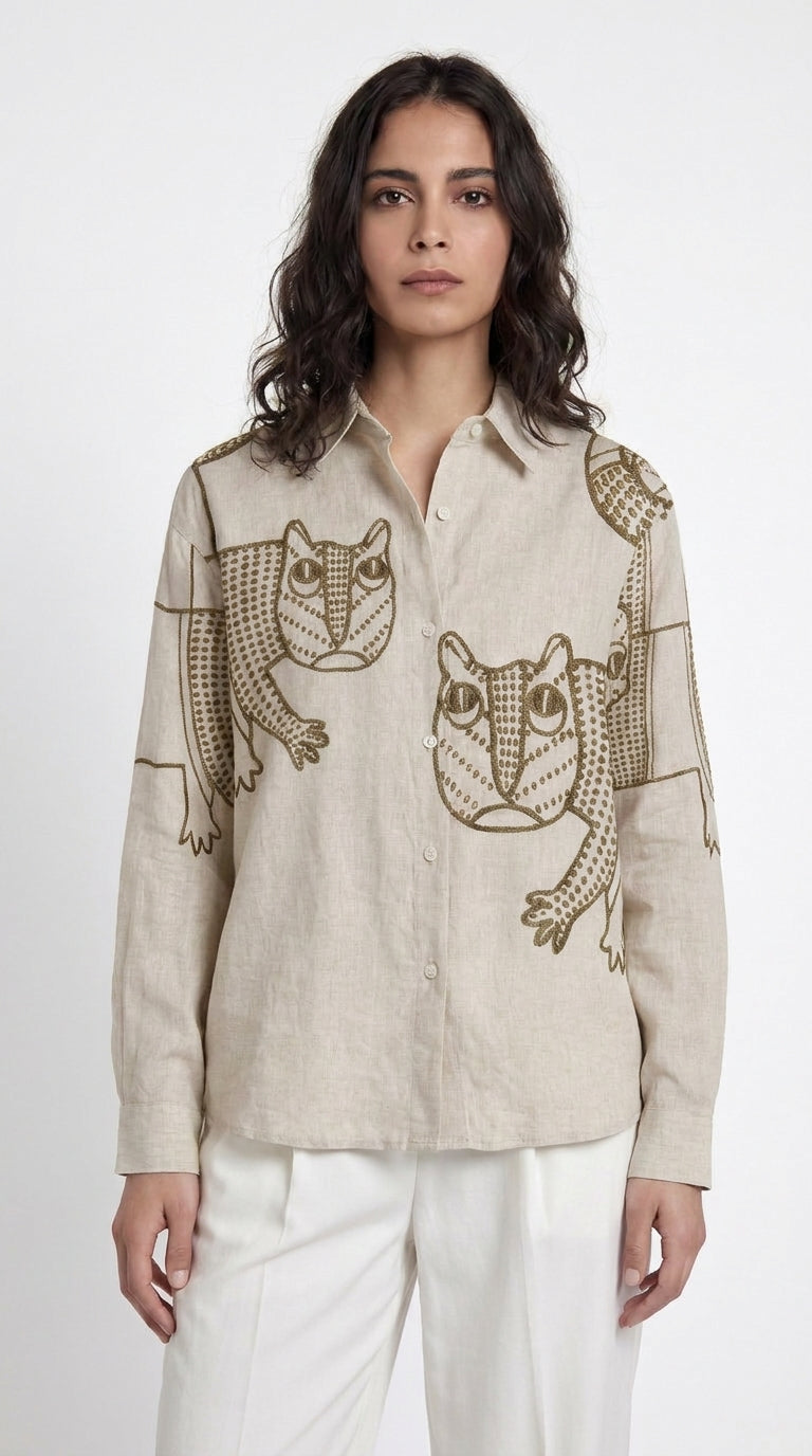 Gond Tiger Shirt Women front view