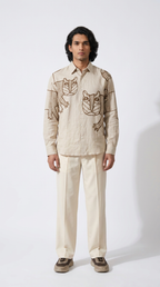 Gond Tiger Shirt Men front model view