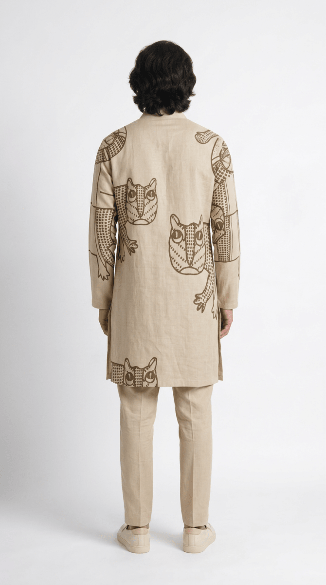 Gond Tiger Kurta Set Men - Naymish Designs