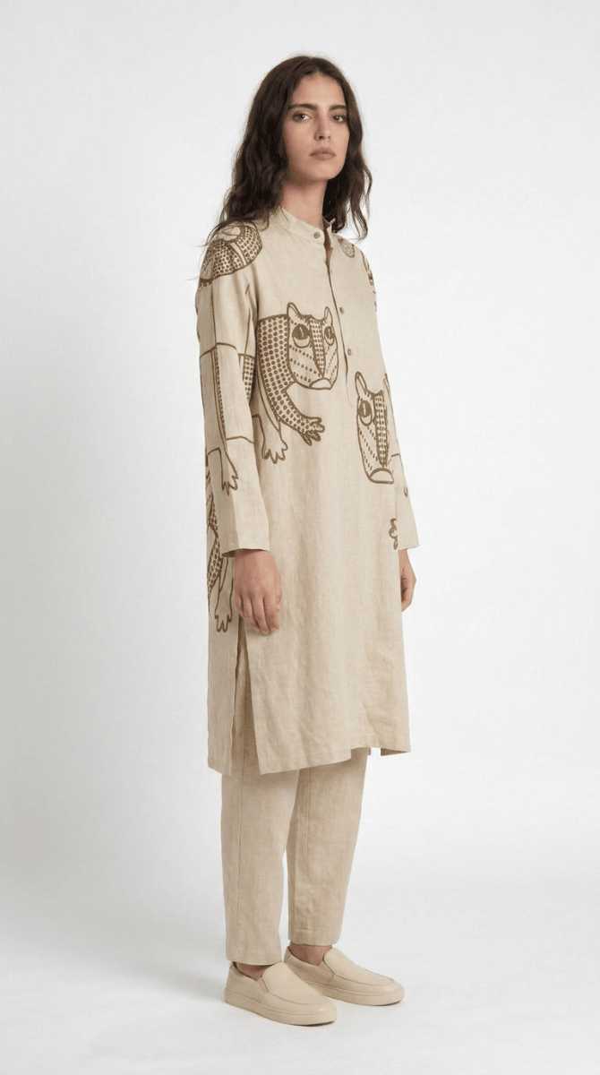 Gond Tiger Kurta Women - Naymish Designs