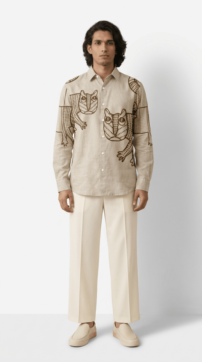 Gond Tiger Shirt Men - Naymish Designs